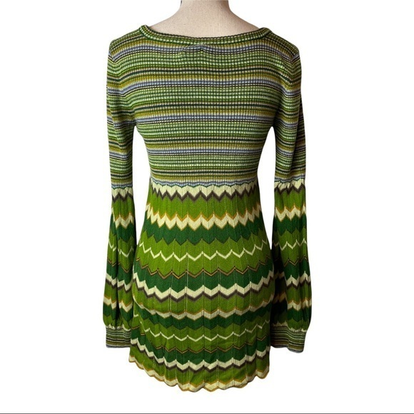 Free People Tunic Sweater Y2K Dancing Chevron Medium - Picture 7 of 13